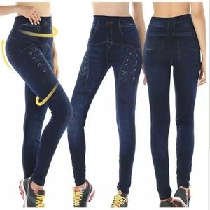 Ultra Soft, Denim blue jean, high waisted leggings